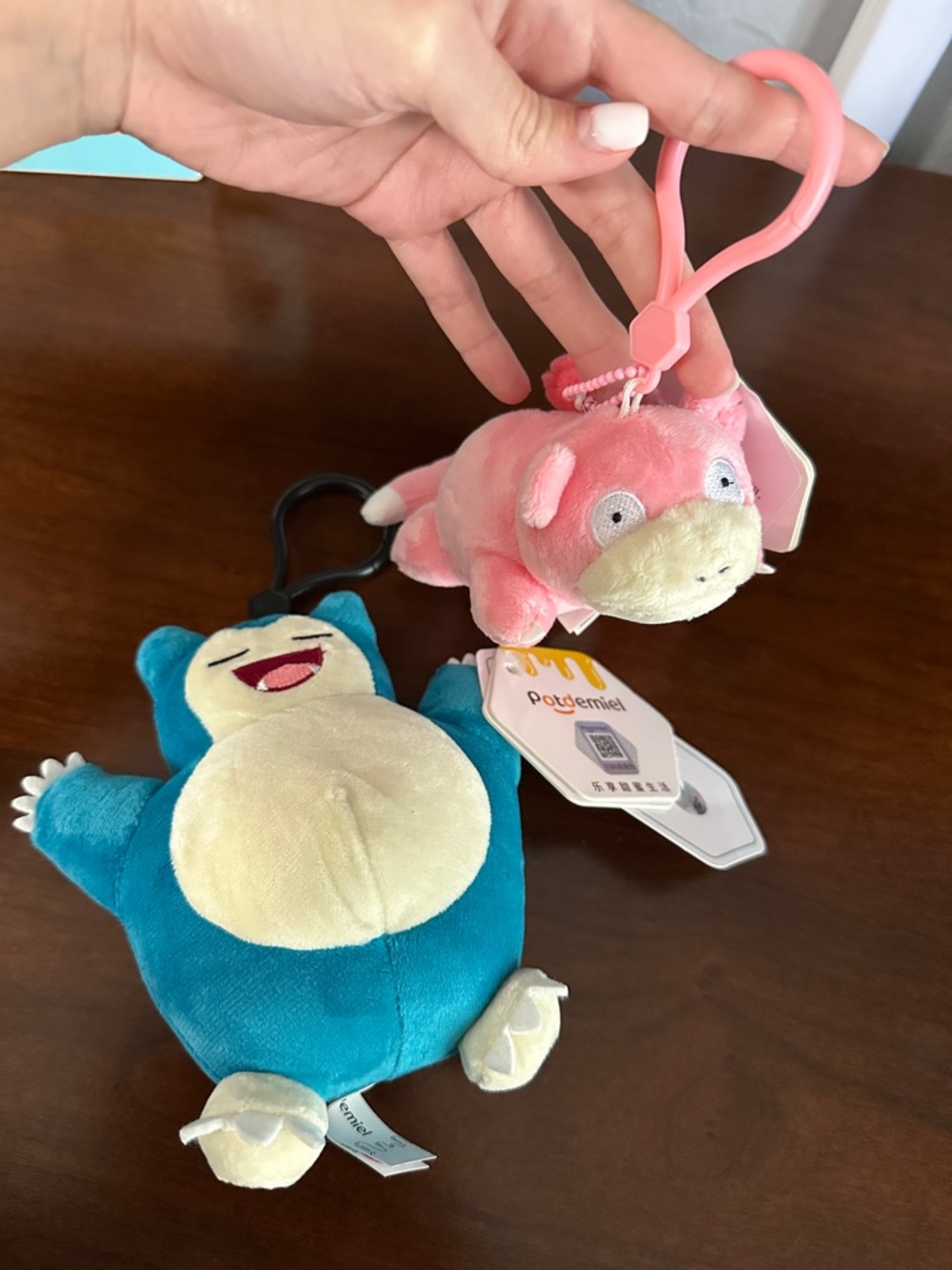 Pokémon Snorlax & Slowpoke Plush Keychains Potdemiel Japan Exclusive